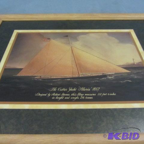 lot 219 image: Litho Framed Cutter Yacht
