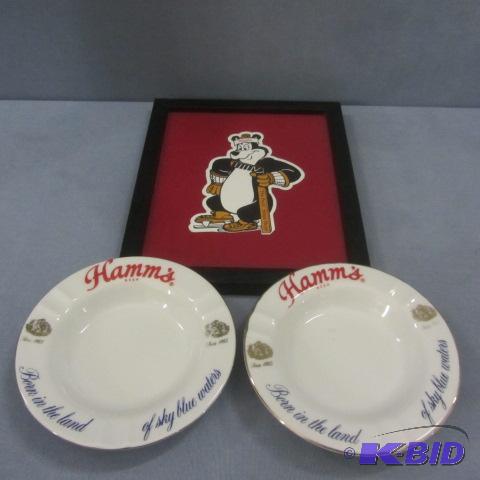 lot 58 image: Hamms Ashtrays, Hockey Picture