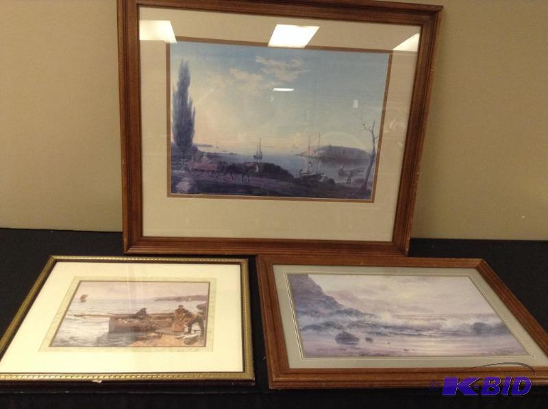 lot 46 image: 3 Framed Water Themed Prints