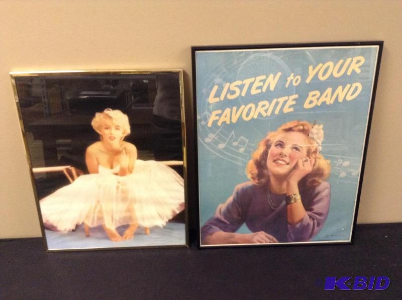 lot 55 image: Marilyn Monroe & Listen to Your Favorite Band Poster Prints
