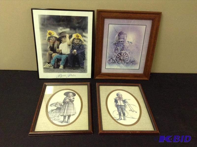 lot 58 image: 4 Framed Children Prints