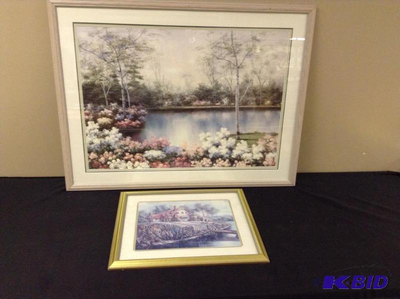 lot 63 image: 2 Framed & Matted Landscape Prints