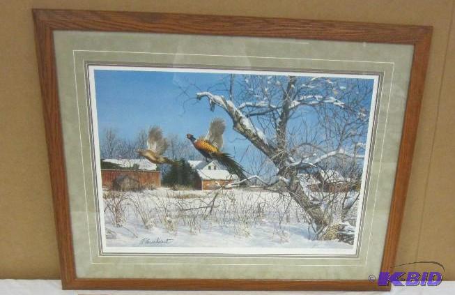 lot 106 image: Framed Signed & Numbered Plasschaert Pheasant Print