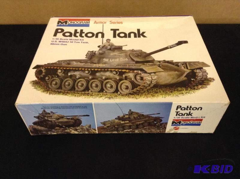 lot 21 image: Monogram Patton Tank Model Kit 135 Scale