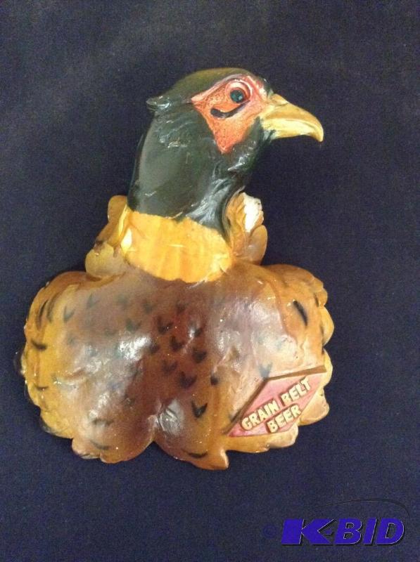 lot 27 image: Vintage Grain Belt Beer Chalkware Pheasant