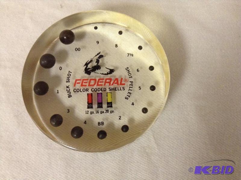 lot 66 image: Vintage Federal Lucite Buckshot Advertising Paperweight