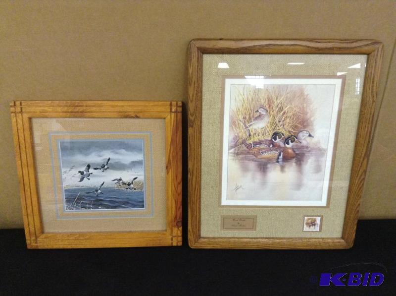 lot 92 image: 2 Framed Duck Prints - Anni Moller