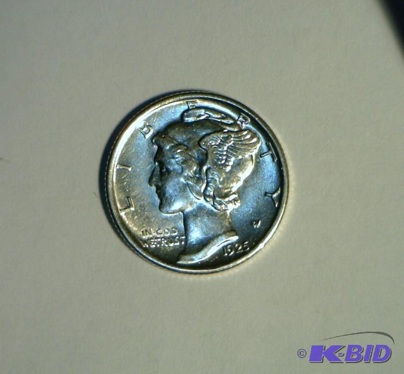 1925-P Mercury Dime Nice Blast White Higher Grade Coin with lots of Luster