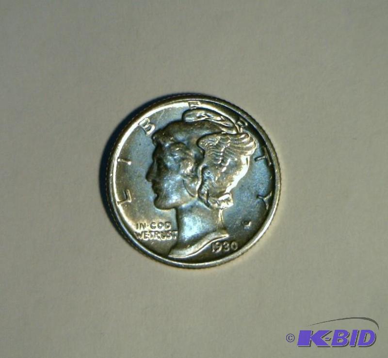 1930-P Mercury Dime Nice Blast White Higher Grade Coin with lots of Luster