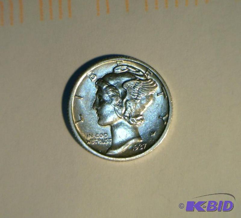 1937-D Mercury Dime Nice Blast White Higher Grade Coin with lots of Luster