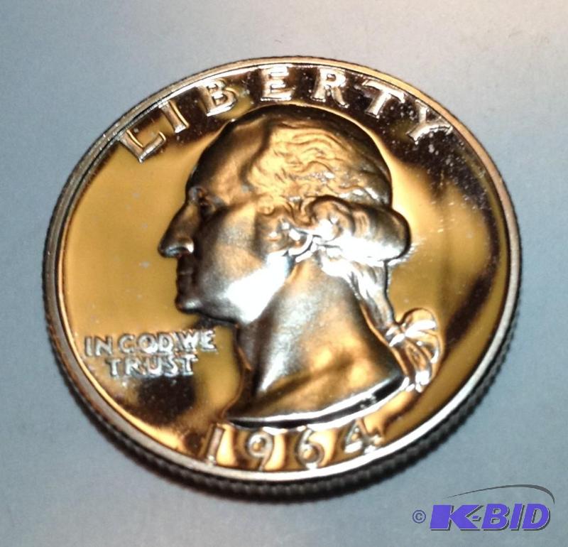 1964 Cameo Proof Washington Quarter Amazing High Grade Cameo Proof