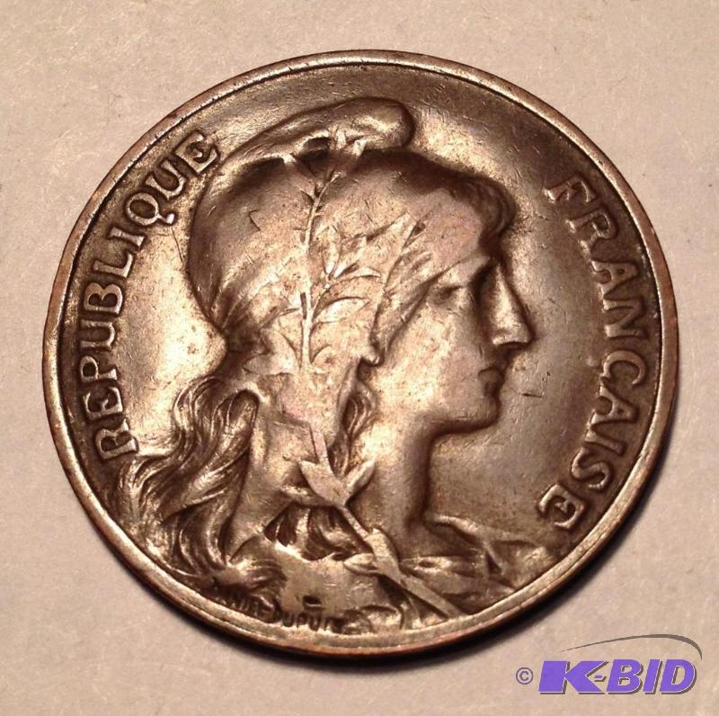 1913 and 1914 Copper coins from France Beauty full Designs  Nice Collectable Grades