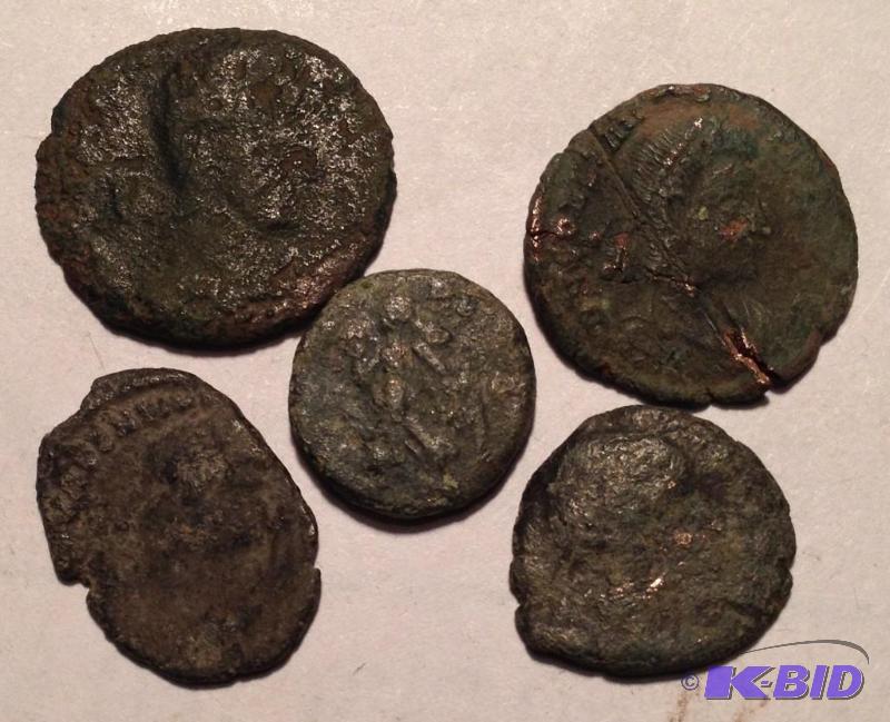 (5)  Ancient Roman Coins 1500 years old