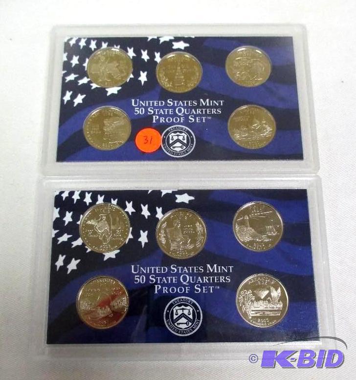 2000-S and 2003-S Quarter Proof Sets