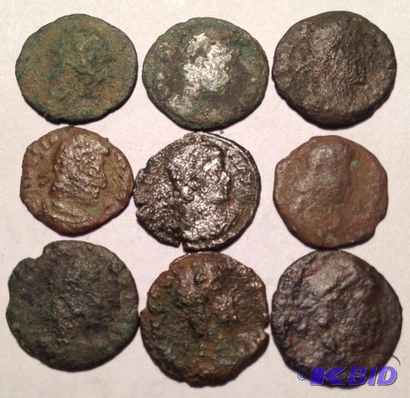 (9)  Ancient Roman Coins 1500 years old