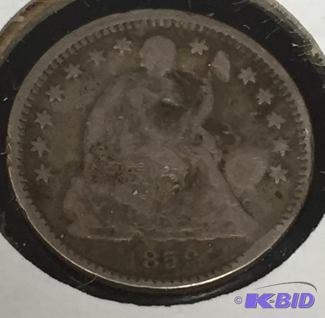 1859 Seated Liberty Half-Dime - (dinged) - Very Good (VG) Grade