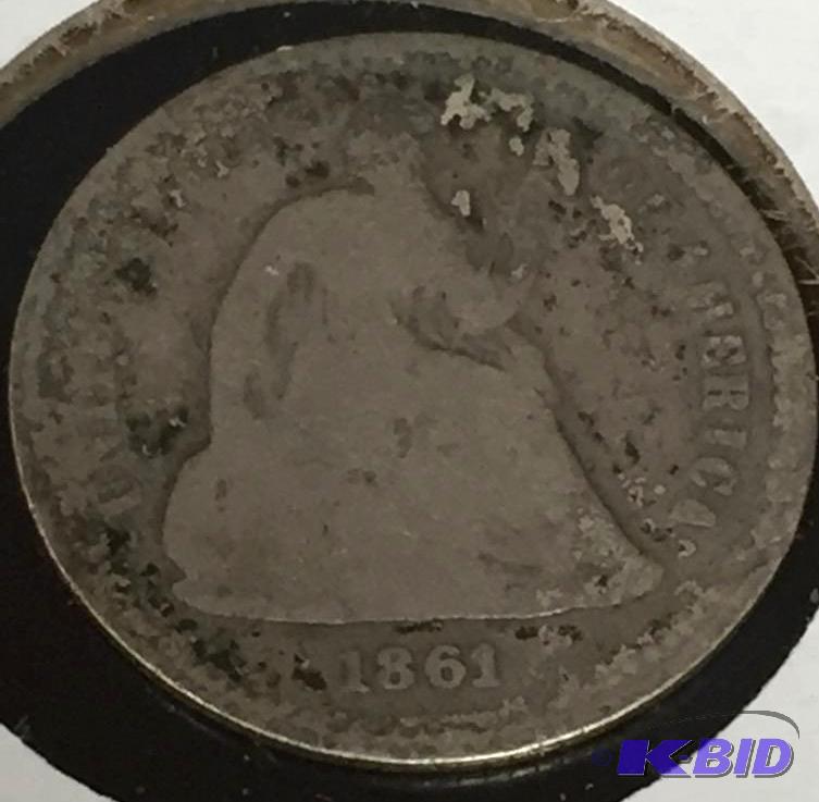 1861 Seated Liberty Half-Dime - Good (G) Grade
