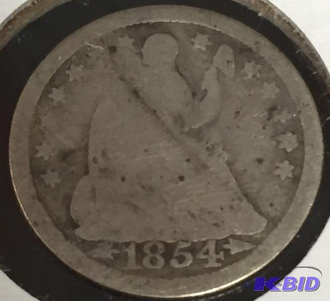 1854 with Arrows - Seated Liberty Half-Dime - Good (G) Grade