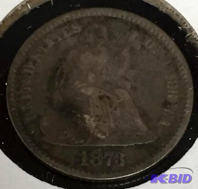 1873 Seated Liberty Half-Dime - Very Good (VG) Grade