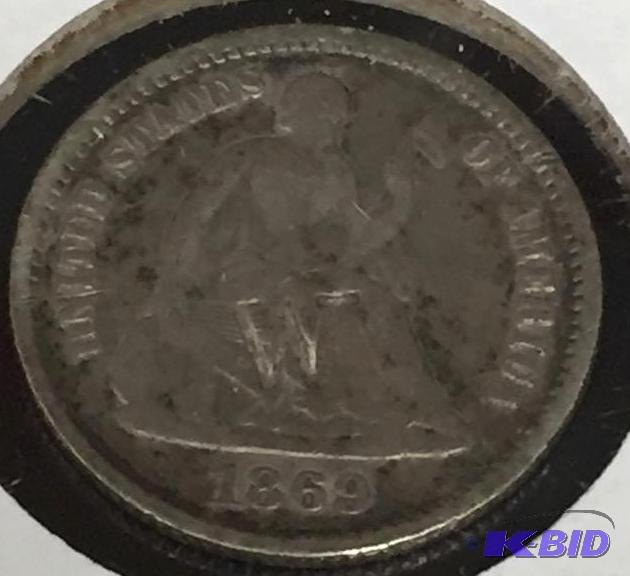 1869-S Seated Liberty Half-Dime - Fine (F) Grade