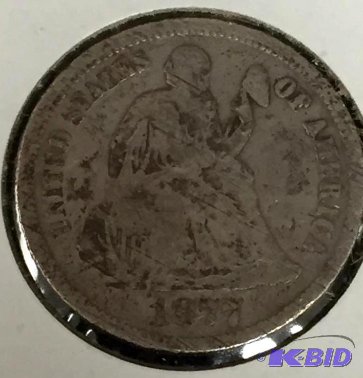 1877 Seated Liberty Dime - Very Good (VG) Grade