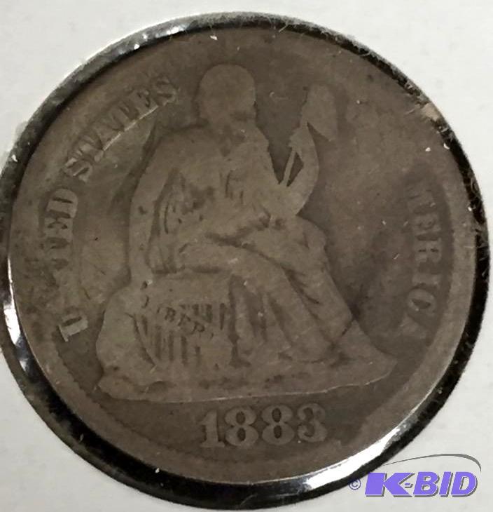 1883 Seated Liberty Dime - Very Good (VG) Grade