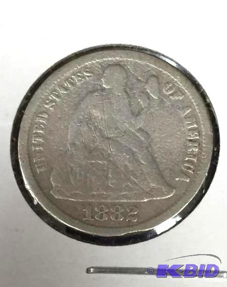 1882 Seated Liberty Dime - Very Good (VG) Grade