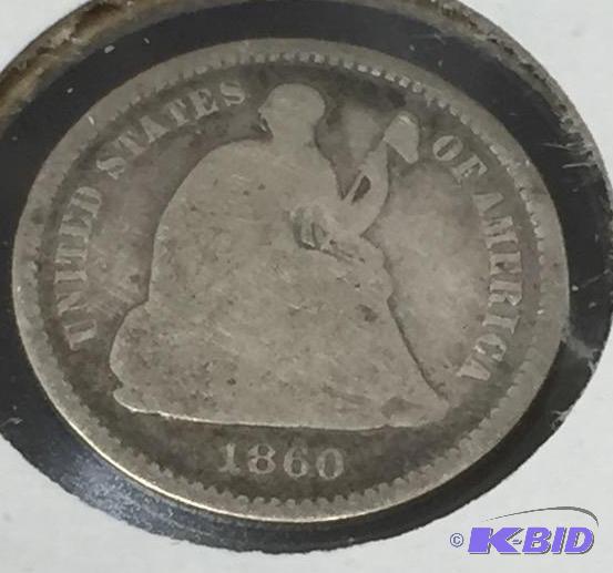 1860-O Seated Liberty Half-Dime - Good (G) Grade