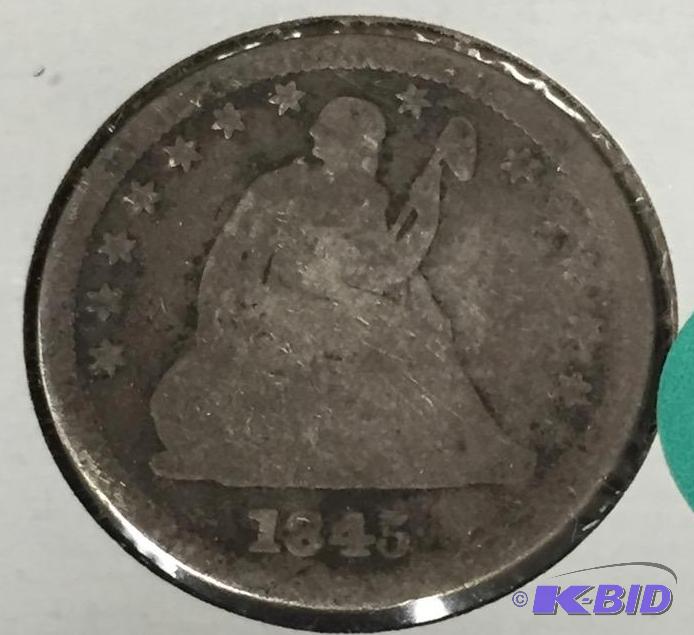 1845 Seated Liberty Quarter - Good (G) Grade