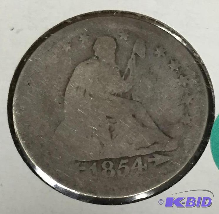1854 with Arrows Seated Liberty Quarter - Good (G) Grade