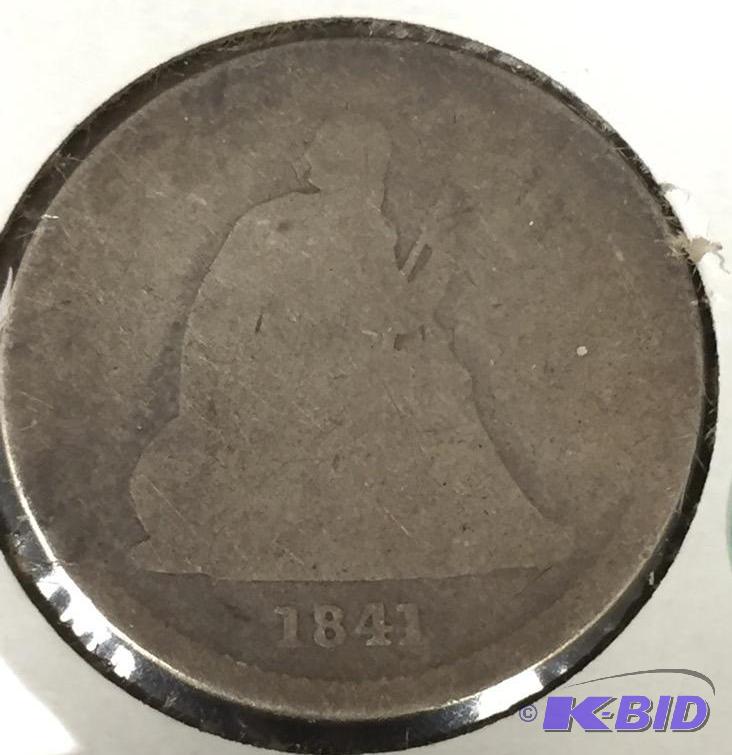 1841-O Seated Liberty Quarter - Good (G) Grade