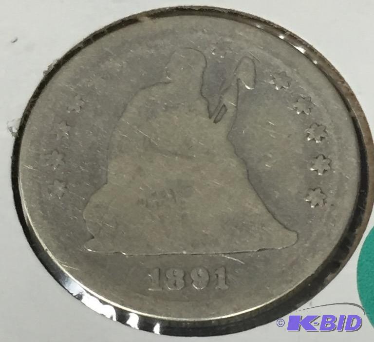 1891-S Seated Liberty Quarter - Good (G) Grade