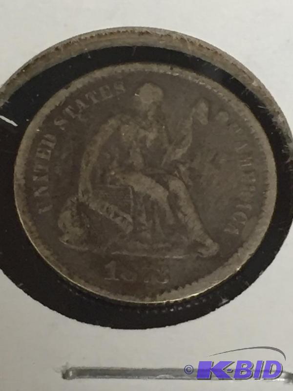 1873 Seated Liberty Half-Dime - Fine (F) Grade