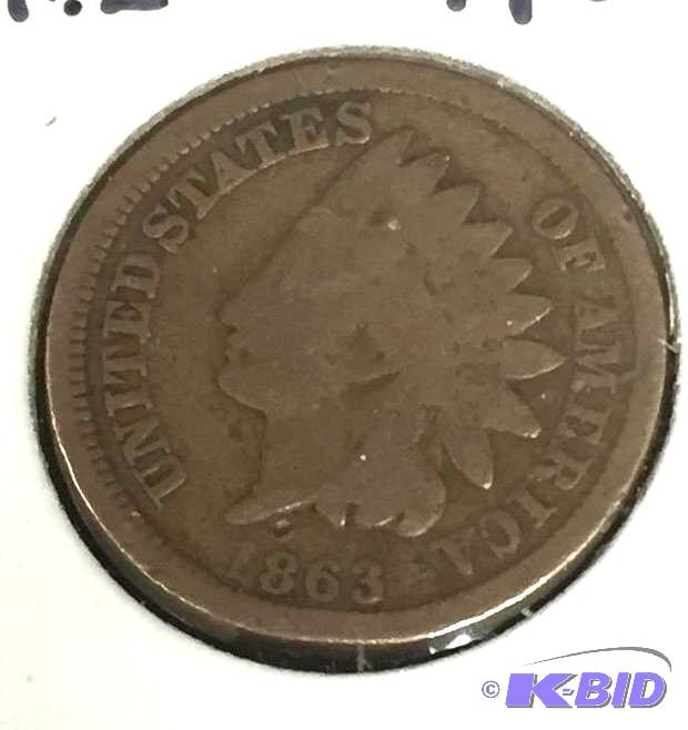 1863 Indian Head Cent - Var. 2, Copper Nickel