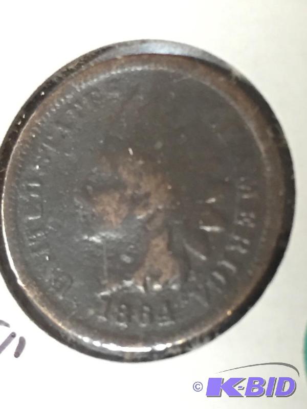 1864 Indian Head Cent with L - Pointed Bust Tip - Lower Grade