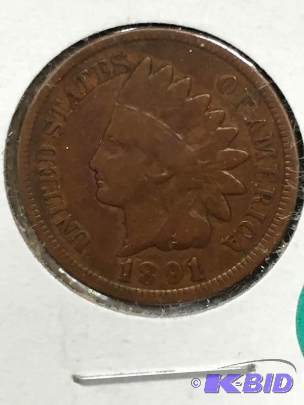 1891 Indian Head Cent - VG Grade