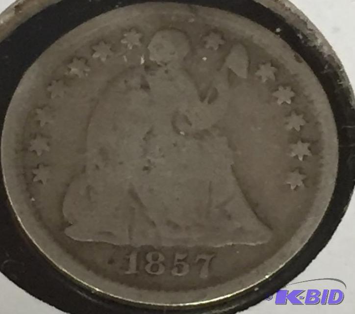 1857 Seated Liberty Half-Dime - Good (G) Grade