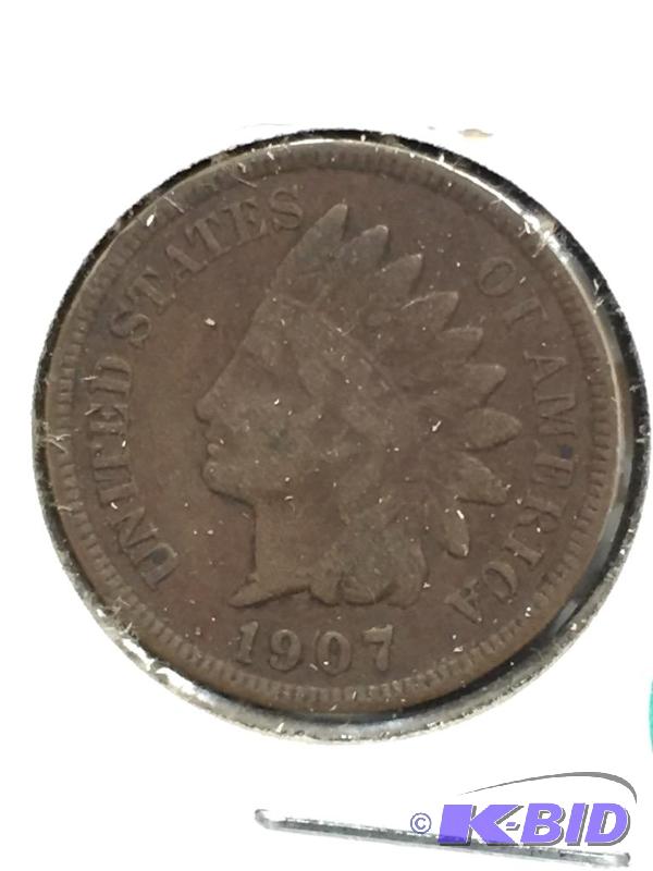 1907 Indian Head Cent - Higher Grade - Fine