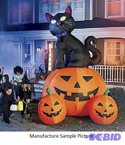 Pumpkins and Black Cat Inflatable Decoration ...