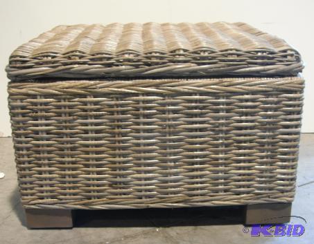 Wicker Ottoman End Table with Storage - 23 x ...