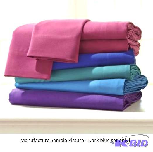 Microfiber Sheet Set - King - Blue - One flat...