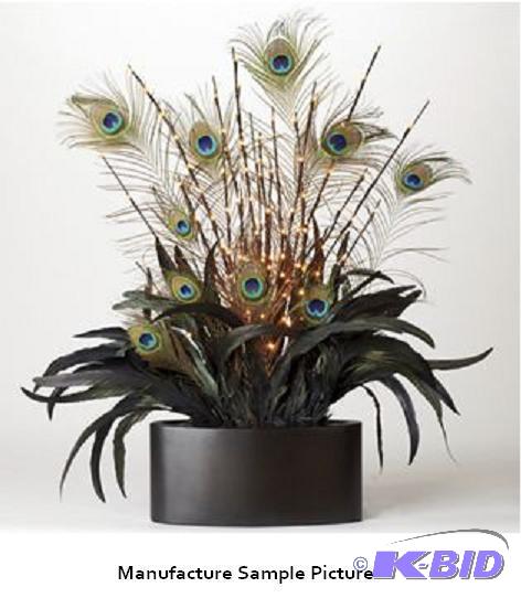 Peacock Feather Lit Floral -&nbspGenuine pea...