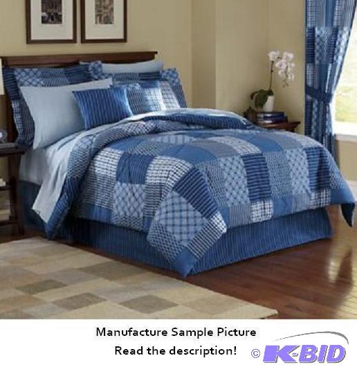 Ellington Blue Comforter - King - Quilted, re...