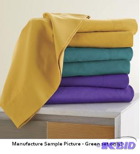 Green Microfiber Sheet Set - King - Flat shee...