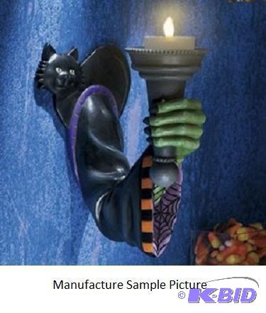 lot 20 image: Spooky Witch Arm Wall Sconce Candleholder - 4...