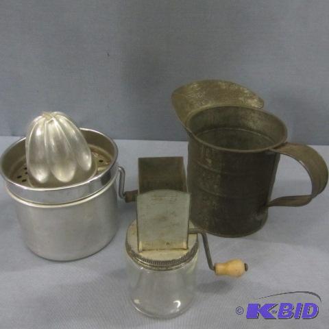 Juicer, Grater, Tin Pitcher