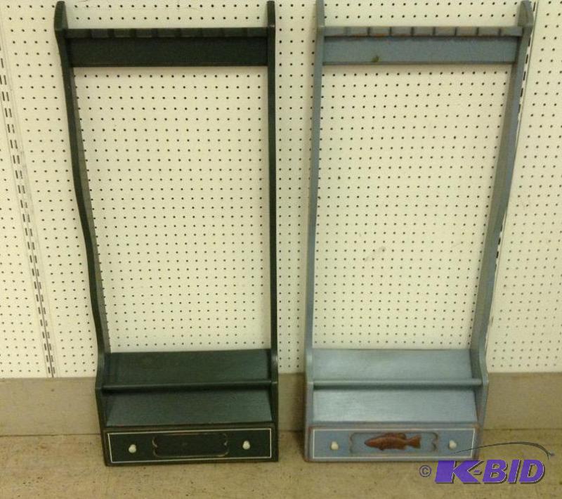 Lot of Two Fishing Rod Racks with Storage