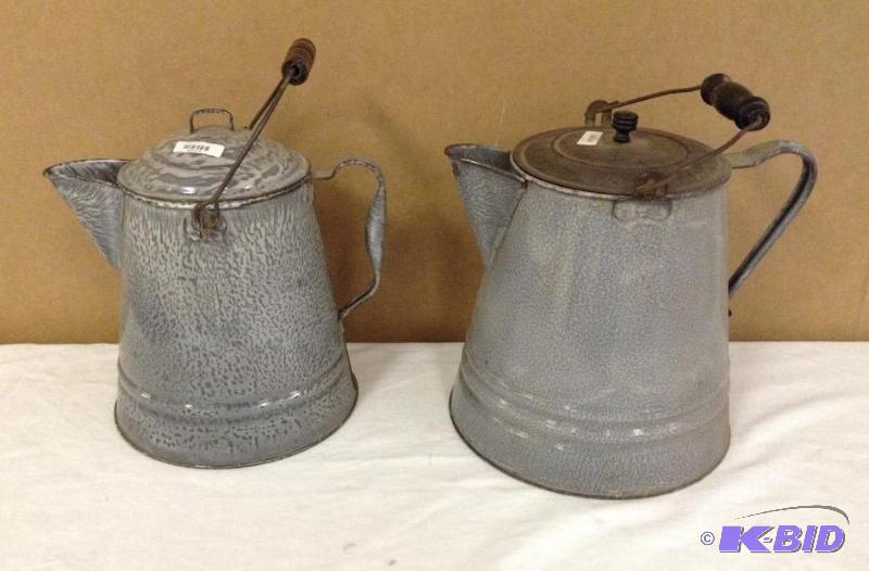 Pair of Granite Ware Pots