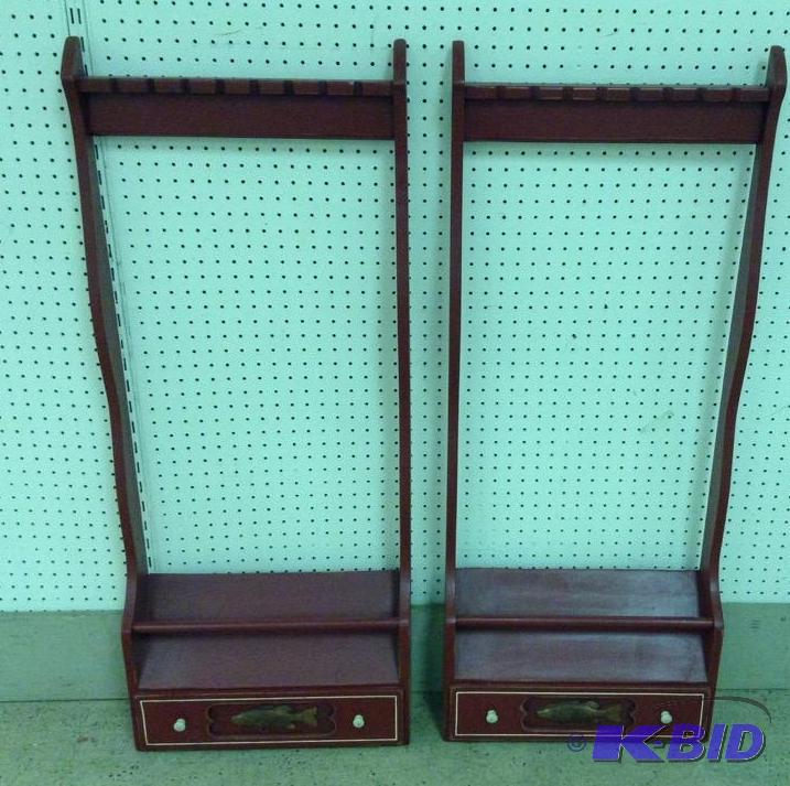 Lot of Two Fishing Rod Racks with Storage