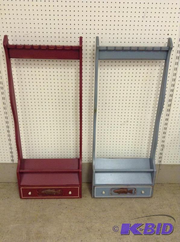 Lot of Two Fishing Rod Racks with Storage